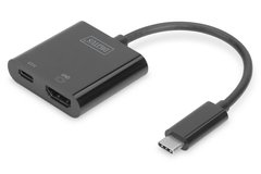 Адаптер DIGITUS USB-C - HDMA+USB-C UHD 4K, M/F, 0.11м