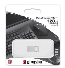 Накопитель Kingston 128GB USB 3.2 Type-A Gen1 DT Micro R200MB/s Metal DTMC3G2/128GB photo