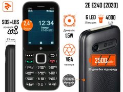 Мобільний телефон 2E E240 2020 2SIM Black 
680576170026 фото