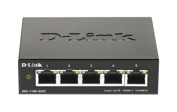 Комутатор D-Link DGS-1100-05V2 5xGE Easy Smart DGS-1100-05V2 фото