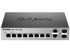 Комутатор D-Link DGS-1100-10/ME 8x1GE, 2xSFP/1GE (combo) MetroEthernet Smart DGS-1100-10/ME фото