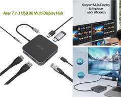 Док-станция Acer 7 in 1, 8K, HDMI, DP, 2xUSB3.2, USB-C, RJ45, 3.5mm AP HP.DSCAB.013 photo
