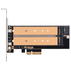 Плата-адаптер PCIe x4 для SSD m.2 NVMe + SATA 2242, 2260, 2280, 22110