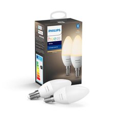 Лампа умная Philips Hue E14, 5.5W(40Вт), 2700K, White, ZigBee, Bluetooth, диммирование, 2шт