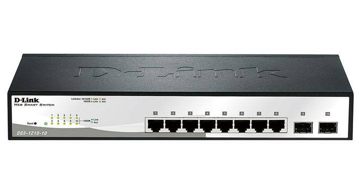 Комутатор D-Link DGS-1210-10 8xGE, 2xSFP WebSmart DGS-1210-10 фото