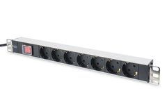 Устройство распределения электропитания DIGITUS 1U, 7xSchuko, 16A, 250V, выключатель, вилка Schuko DN-95402 фото