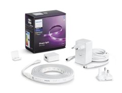 Лента светодиодная умная Philips Hue Plus, 0.5W(20Вт), 2000K-6500K, RGB, ZigBee, Bluetooth, диммирование, базовый комплект, блок питания, 2м