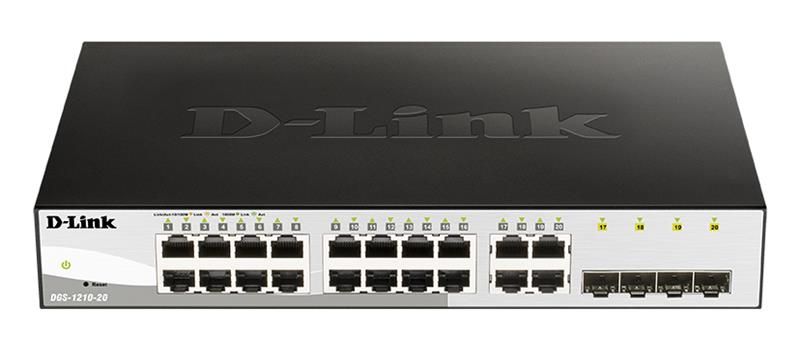 Комутатор D-Link DGS-1210-20/F 16xGE, 4xSFP, WebSmart DGS-1210-20 фото