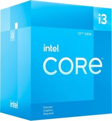 ЦПУ Intel Core i3-12100F 4C/8T 3.3GHz 12Mb LGA1700 58W w/o graphics Box