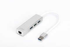 Концентратор-адаптер DIGITUS Gigabit Ethernet USB 3.0, 3xUSB, 1xLAN
