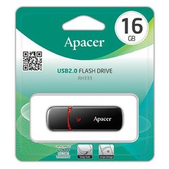 Накопичувач Apacer 16GB USB 2.0 Type-A AH333 Чорний AP16GAH333B-1 photo