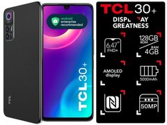 Смартфон TCL 30 Plus (T676K) 4/128GB 2SIM Tech Black T676K-2ALCUA12 photo