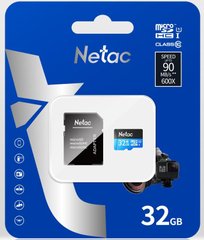 Карта пам'яті Netac microSD 32GB C10 UHS-I R80MB/s + SD NT02P500STN-032G-R photo
