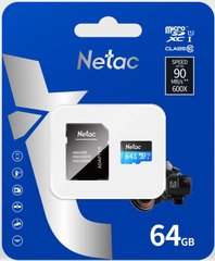 Карта пам'яті Netac microSD 64GB C10 UHS-I R80MB/s + SD NT02P500STN-064G-R photo