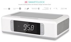 Акустическая док-станция 2E SmartClock Wireless Charging, Alarm Clock, Bluetooth, FM, USB, AUX White 2E-AS01QIWT photo