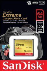 Карта пам'яті SanDisk 64GB CF Extreme R120/W85MB/s 
SDCFXSB-064G-G46 фото