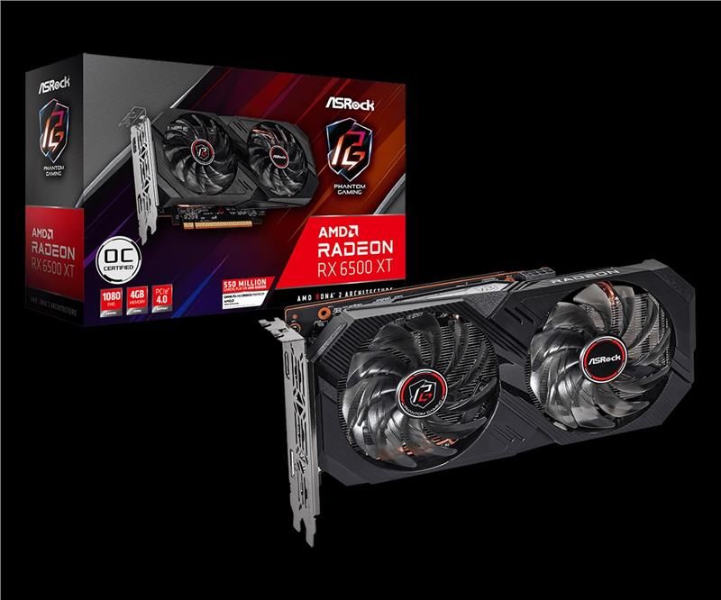 高級素材使用ブランド asrock radeon rx6500xt 4GO 動作品