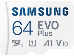Карта пам'яті Samsung microSDHC 64GB C10 UHS-I R100MB/s Evo Plus + SD MB-MC64KA/EU photo