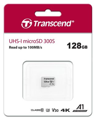 Карта памяти Transcend microSD 128GB C10 UHS-I R100/W40MB/s TS128GUSD300S photo