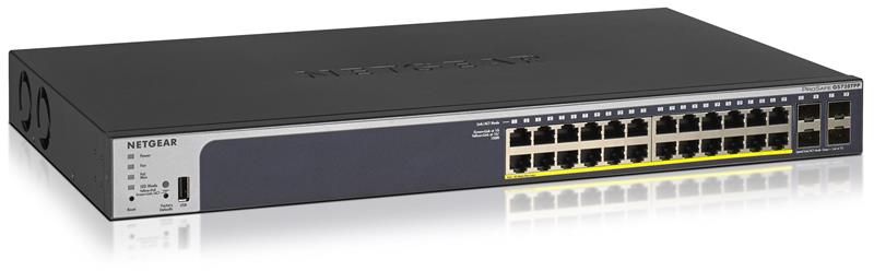 Комутатор NETGEAR GS728TPPv2 24x1GE PoE+(380Вт), 4xSFP, керований L2 GS728TPP-200EUS фото