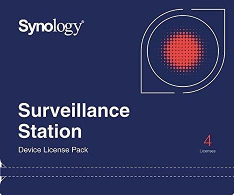 Ліцензія Synology Camera License Pack (4 cameras) 
DEVICE_LICENSE_(X4) фото