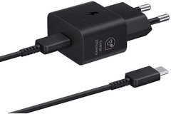 Зарядний пристрій мережевий Samsung 25Вт USB-С, кабель USB-C > USB-C, 1м, чорний EP-T2510XBEGEU фото