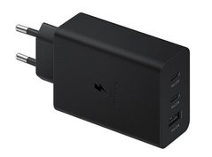 Зарядний пристрій мережевий Samsung 65Вт 2xUSB-С PD PPS/USB-A, чорний EP-T6530NBEGRU фото