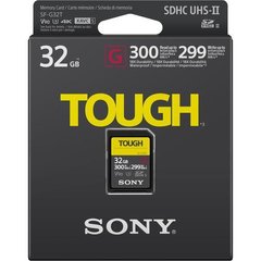 Карта пам'яті Sony 32GB SDHC C10 UHS-II U3 V90 R300/W299MB/s Tough 
SF32TG фото