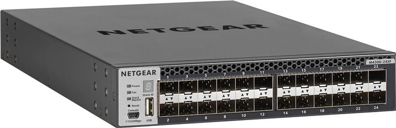 Комутатор NETGEAR M4300-24XF (XSM4324FS) 24xSFP+, 2x10GE combo, керований L3 з можливістю стекування XSM4324FS-100NES фото