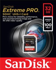 Карта памяти SanDisk SD 32GB C10 UHS-I U3 R100/W90MB/s Extreme Pro V30 SDSDXXO-032G-GN4IN photo