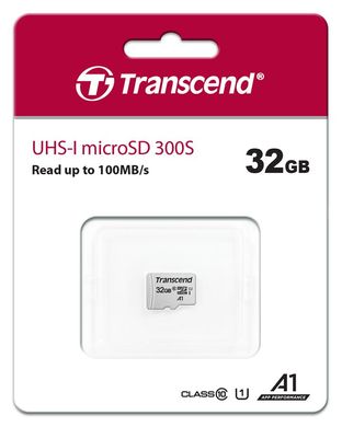 Карта пам'яті Transcend microSD 32GB C10 UHS-I R100/W20MB/s TS32GUSD300S фото