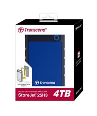 Портативний жорсткий диск Transcend 4TB USB 3.1 StoreJet 25H3 Синій