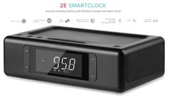 Акустична док-станція 2E SmartClock Wireless Charging, Alarm Clock, Bluetooth, FM, USB, AUX Black