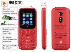 Мобільний телефон 2E E180 2019 Dual SIM Red